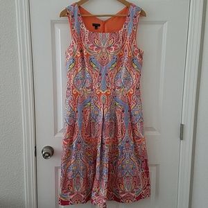 Orange paisley Talbots dress